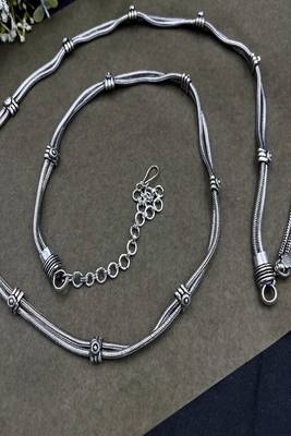 Oxidized silver kamarbandh waist chain: boho indian belly dance belt 2