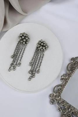 Oxidized silver ghungroo earrings, boho tribal statement dangle jewelry 2