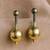 Oxidized ball drop brass earrings|dual tone boho designer earrings