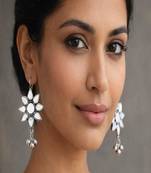 Dainty small star design mirror stud earrings|oxidised silver glass earrings for navratri