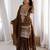 Brown Sequence work sharara suit with heavy work kurti and dupatta
