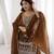 Brown Sequence work sharara suit with heavy work kurti and dupatta