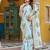 Sky blue color kota crishtal thread embroidered jacquard  border saree