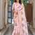 Pink color kota crishtal thread embroidered jacquard  border saree