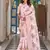 pink silk blend saree with thread embroidered jacquard border