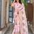 Pink color kota crishtal thread embroidered jacquard  border saree