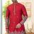 Maroon soft silk with flower booti & daman amrodery work with thred and less work dhoti kurta set