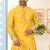 Yellow soft silk with flower booti & daman amrodery work with thred and less work dhoti kurta set