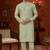 Pista green soft silk with zari work on neck & daman amrodery work with thred and less work kurta pajama set