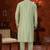 Pista green soft silk with zari work on neck & daman amrodery work with thred and less work kurta pajama set