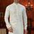 Cream soft silk with beads work on neck & daman amrodery work with thred and less work kurta pajama set