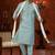 Mint blue soft silk with beads work on neck & daman amrodery work with thred and less work kurta pajama set