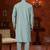 Mint blue soft silk with beads work on neck & daman amrodery work with thred and less work kurta pajama set