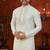 Cream soft silk with beads & mirror work on neck & daman amrodery work with thred and less work kurta pajama set
