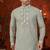 Gray  soft silk with beads work on neck & daman amrodery work with thred and less work kurta pajama set