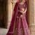 Classy Pink Thread Work Silk Bridal Lehenga Choli With Double Dupatta