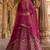 Classy Pink Thread Work Silk Bridal Lehenga Choli With Double Dupatta