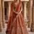Beautiful Rust Orange Sequins Silk Bridal Lehenga Choli With Double Dupatta