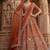 Beautiful Rust Orange Sequins Silk Bridal Lehenga Choli With Double Dupatta