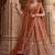 Beautiful Rust Orange Sequins Silk Bridal Lehenga Choli With Double Dupatta