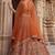 Beautiful Rust Orange Sequins Silk Bridal Lehenga Choli With Double Dupatta