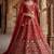 Astonishing Red Hand Work Silk Bridal Lehenga Choli With Double Dupatta