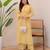 Yellow designer rayon kurta with pant set for women | comfortable daily wear