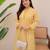 Yellow designer rayon kurta with pant set for women | comfortable daily wear