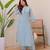 Sky blue designer rayon kurta with pant set for women | comfortable daily wear