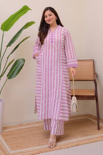 Levendar designer rayon kurta with pant set for women | comfortable daily wear