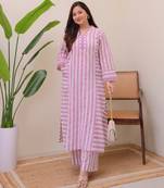 Levendar designer rayon kurta with pant set for women | comfortable daily wear