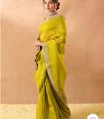 Embellished sequinned art silk heavy work saree