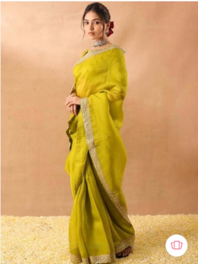 Embellished sequinned art silk heavy work saree