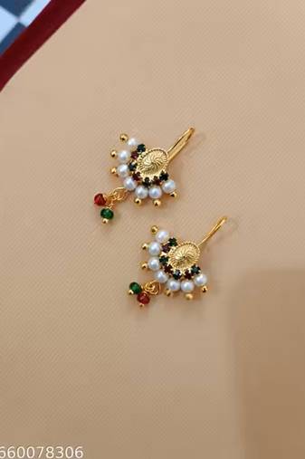 Indian bollywood gold plated bugadi earrings for women and girls jewelry set