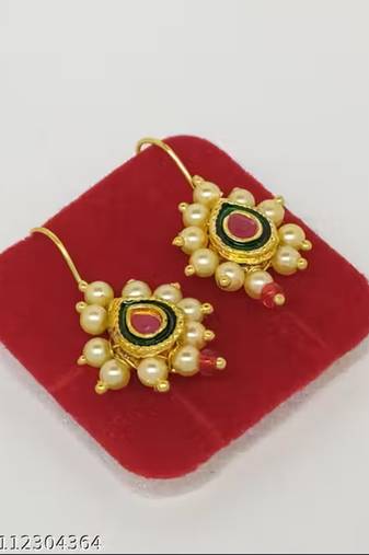 Indian bollywood gold plated bugadi earrings for women and girls jewelry set