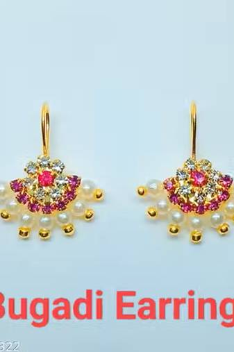 Indian bollywood gold plated bugadi earrings for women and girls jewelry set