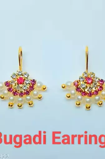 Indian bollywood gold plated bugadi earrings for women and girls jewelry set