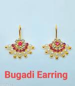 Indian bollywood gold plated bugadi earrings for women and girls jewelry set