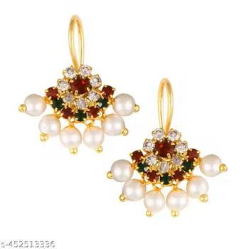 Indian bollywood gold plated bugadi earrings for women and girls jewelry set 1