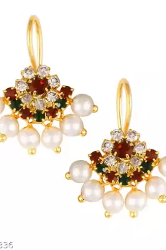 Indian bollywood gold plated bugadi earrings for women and girls jewelry set