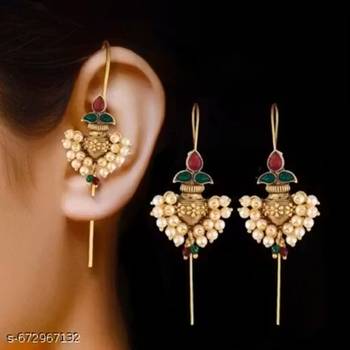 Indian bollywood gold plated bugadi earrings for women and girls jewelry set 1