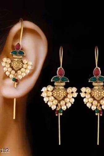Indian bollywood gold plated bugadi earrings for women and girls jewelry set
