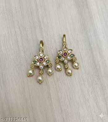Indian bollywood gold plated bugadi earrings for women and girls jewelry set 1