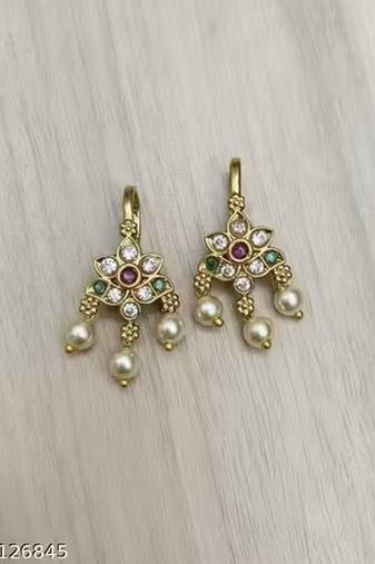 Indian bollywood gold plated bugadi earrings for women and girls jewelry set