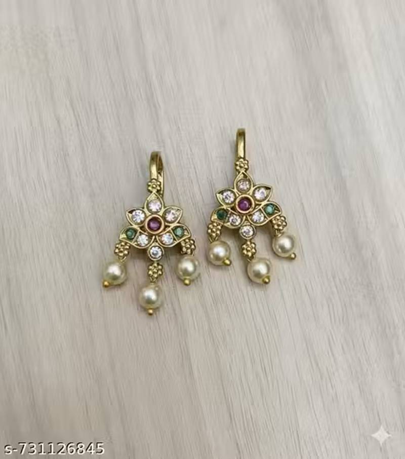 Indian bollywood gold plated bugadi earrings for women and girls jewelry set