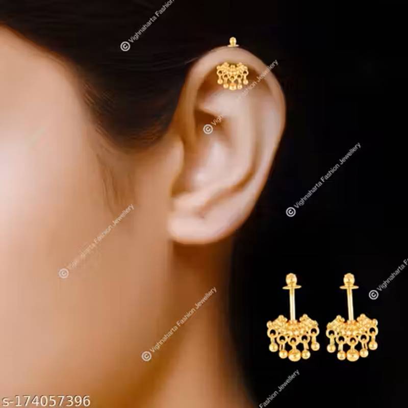 Indian bollywood gold plated bugadi earrings for women and girls jewelry set