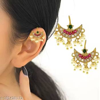Indian bollywood gold plated bugadi earrings for women and girls jewelry set 1