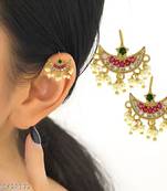 Indian bollywood gold plated bugadi earrings for women and girls jewelry set
