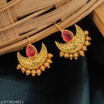 Indian bollywood gold plated bugadi earrings for women and girls jewelry set 1