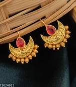 Indian bollywood gold plated bugadi earrings for women and girls jewelry set